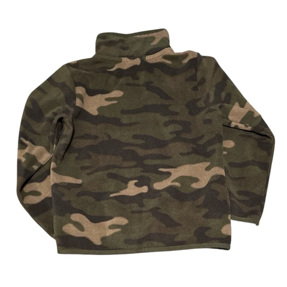 Carter's Green Camouflage Fleece Jacket with Orange Zipper